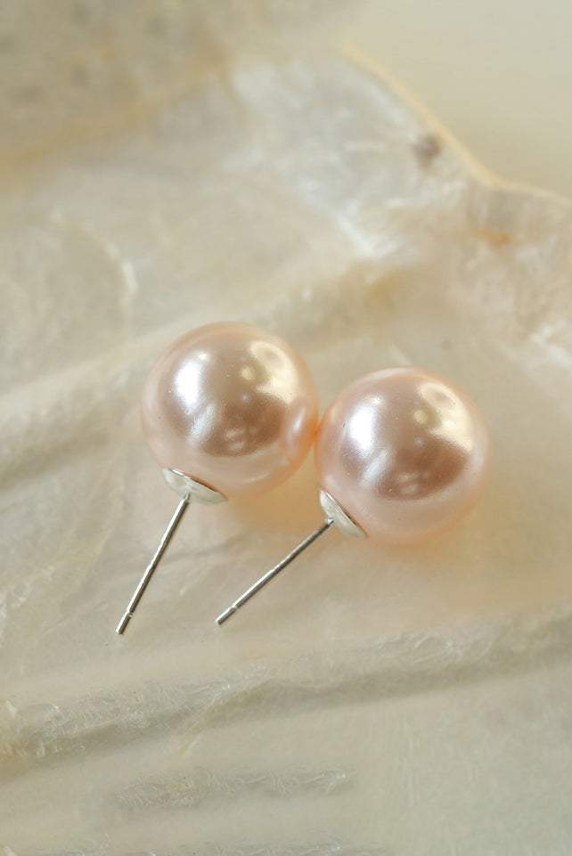 Pearl Decor Stud Earrings - 6 Colors Available