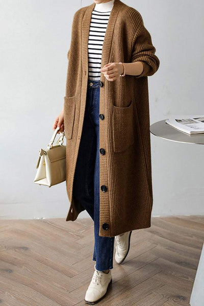 Casual Heavyweight Long Knit Jacket