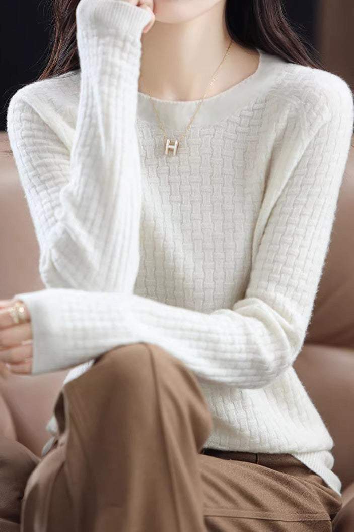 All-matching round-neck knitted top