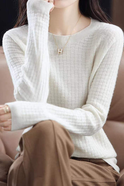 All-matching round-neck knitted top