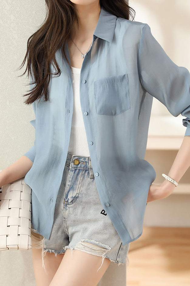 Casual Sheer Sun Protection Shirt - 2 Colors Available