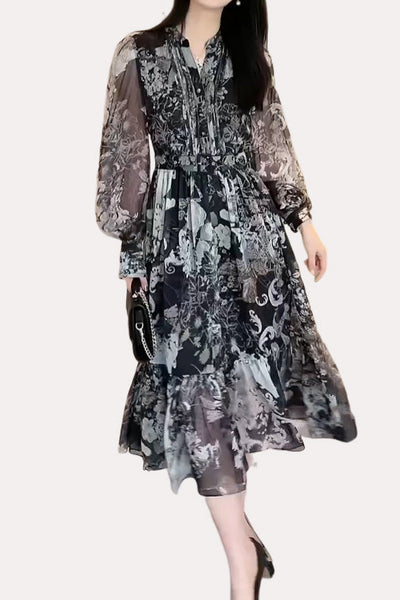 Elegant Retro Floral Dress